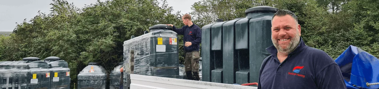 Specialist oil tank installation team